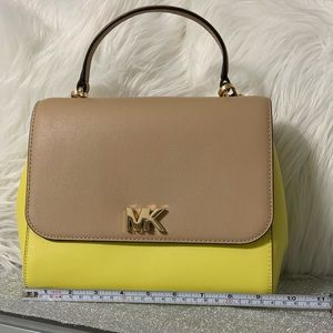 Michael Kors Satchel  👛 Bright Yellow and Beige